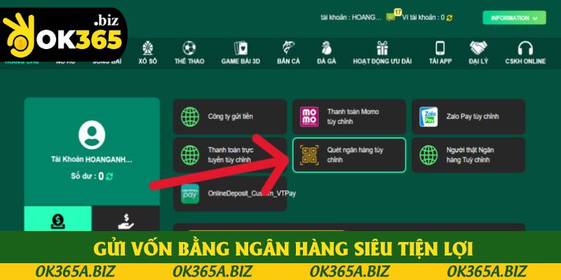 Hướng dẫn gửi vốn bằng ngân hàng siêu tiện lợi Hướng dẫn gửi vốn bằng ngân hàng siêu tiện lợi